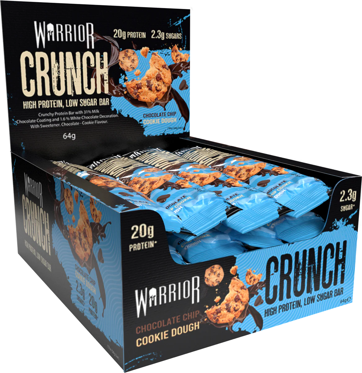 Warrior Crunch Bar - Choco Chip Cookie Dough 12x64g