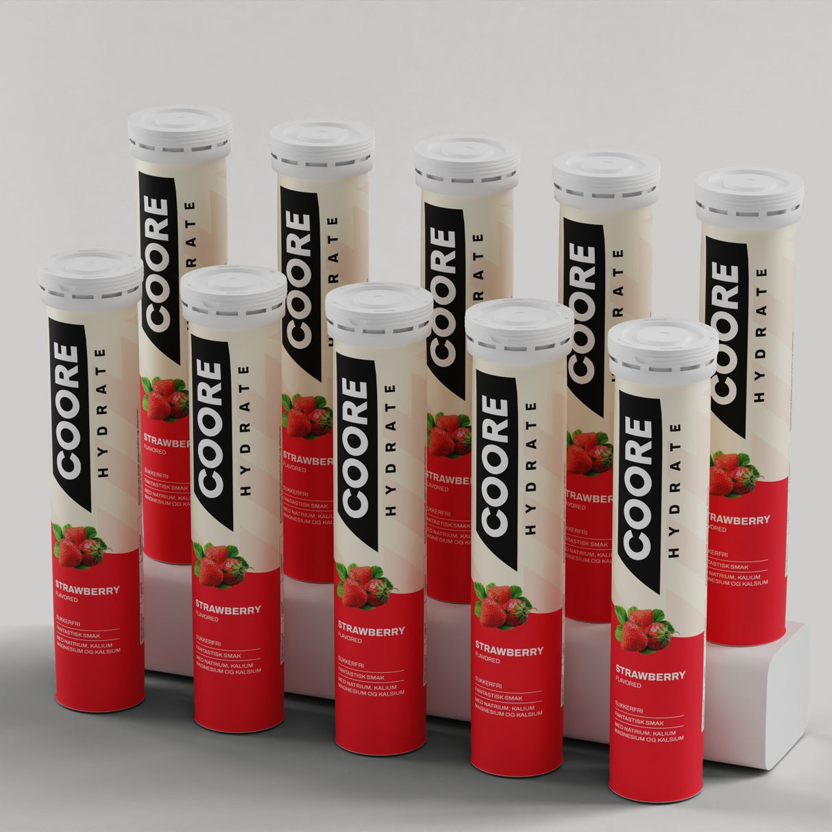 COORE Hydrate Electrolytes Strawberry - Tipakning - 200 Brusetabletter!