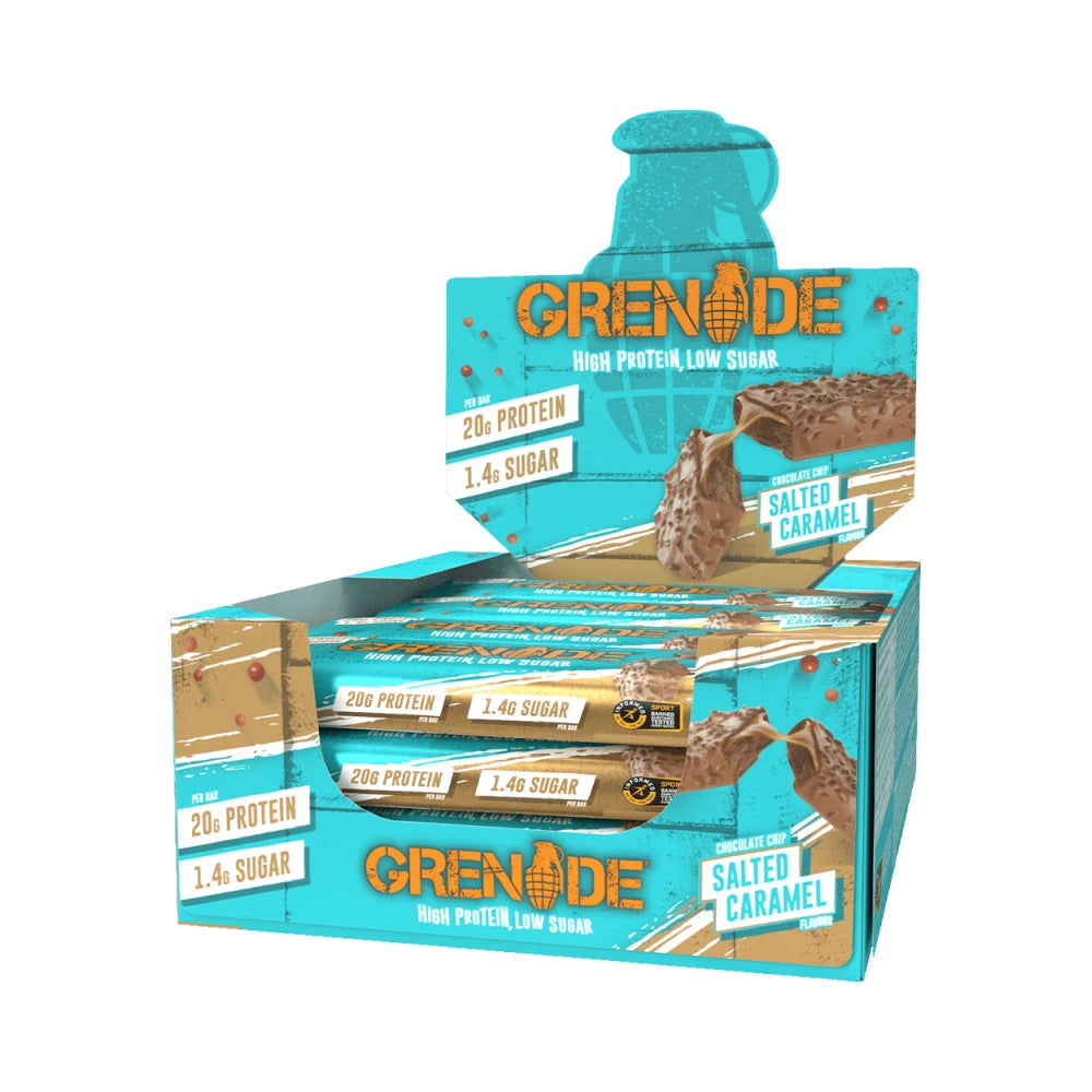 Grenade Protein Bar 12 x 60 g Chocolate Chip Salted Caramel – proteinbar med 21 g protein