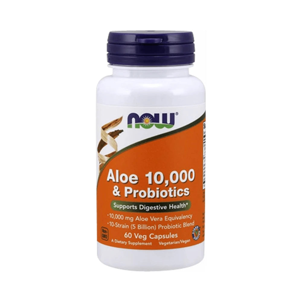 Now Foods Aloe Vera 10.000 & Probiotics (60 Caps)