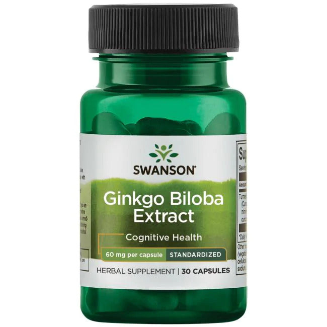 Swanson Ginkgo Biloba Extract - Standardized 60 mg 30 Caps