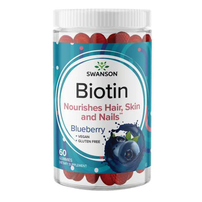 Swanson Biotin Gummies - Blueberry 2,500 mcg 60 Gummies
