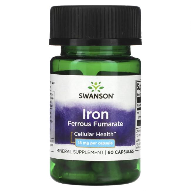 Swanson Iron Ferrous Fumarate 18 mg 60 Caps