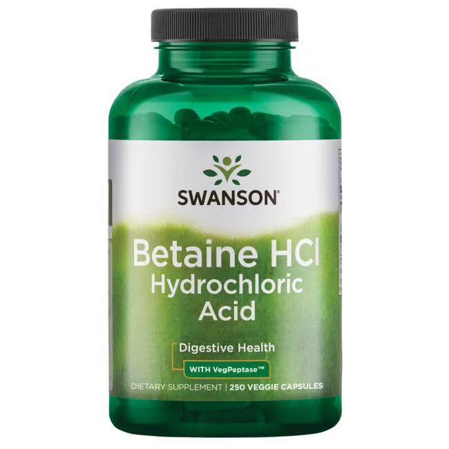 Swanson Betaine HCL & Pepsin (250 kapsler)