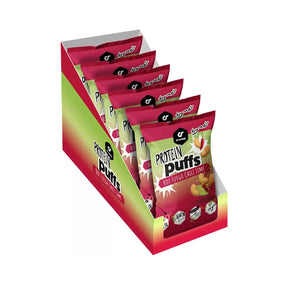Go Fitness Protein Puffs 12 x 50 g Hot Fuego Chili Lime – veganske proteinpuffs
