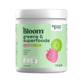 Bloom Greens & Superfoods 30 porsjoner Strawberry Kiwi – grønt pulver med probiotika