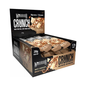 Warrior Crunch Bar 12 x 64 g White Chocolate Mocha – sprø proteinbar med 20 g protein