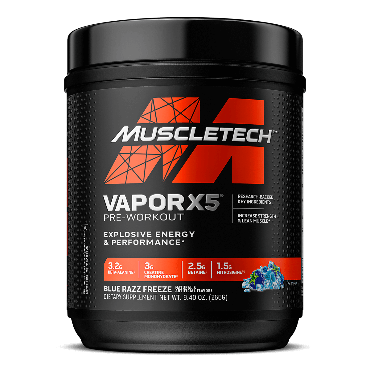 MuscleTech Vapor X5 - 250 g - Blue Razz Freeze