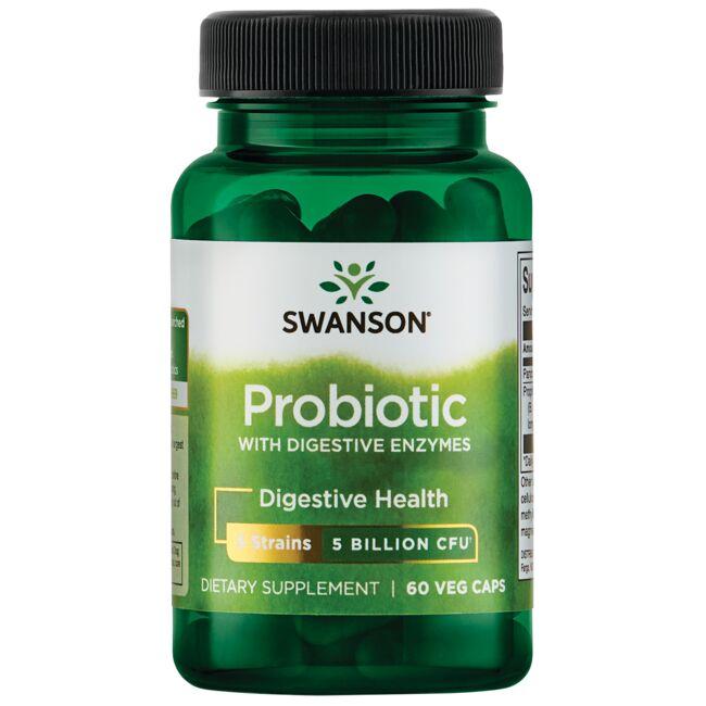 Swanson Probiotic with Digestive Enzymes 5 Billion Cfu 60 Veg Caps