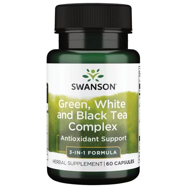 Swanson Green, White & Black Tea Complex 60 Caps