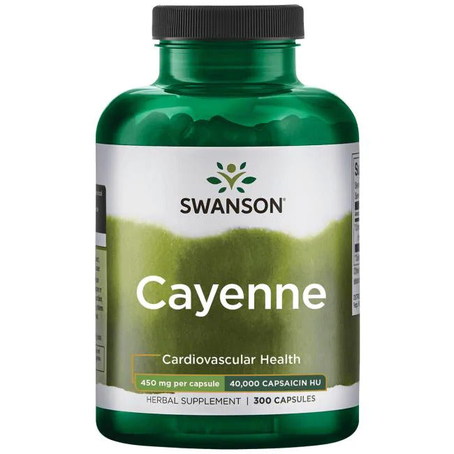Swanson Cayenne - 40,000 Capsaicin Hu/G 450 mg 300 Caps